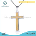 Fashion new stainless steel gold cross pendant for men